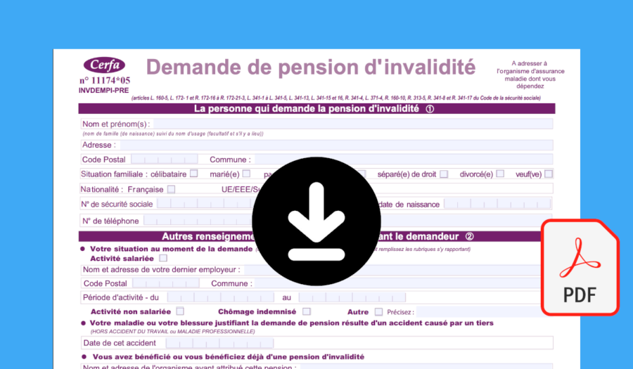 formulaire de demande d'invalidité par le médecin traitant