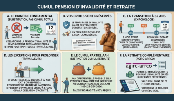 cumul pension d'invalidité et retraite